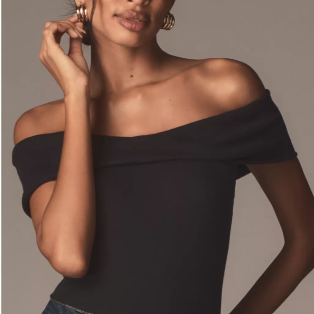 Anthropologie Pilcro Off the Shoulder Twist Rib Top Size Small SOLD OUT
